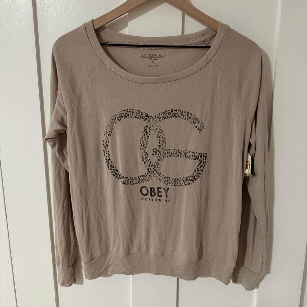 Obey OG Cheetah LS Chateau Grey NWT
